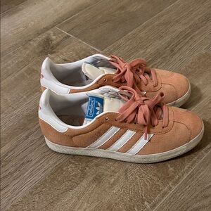 Adidas Suede Sneakers in Coral and White